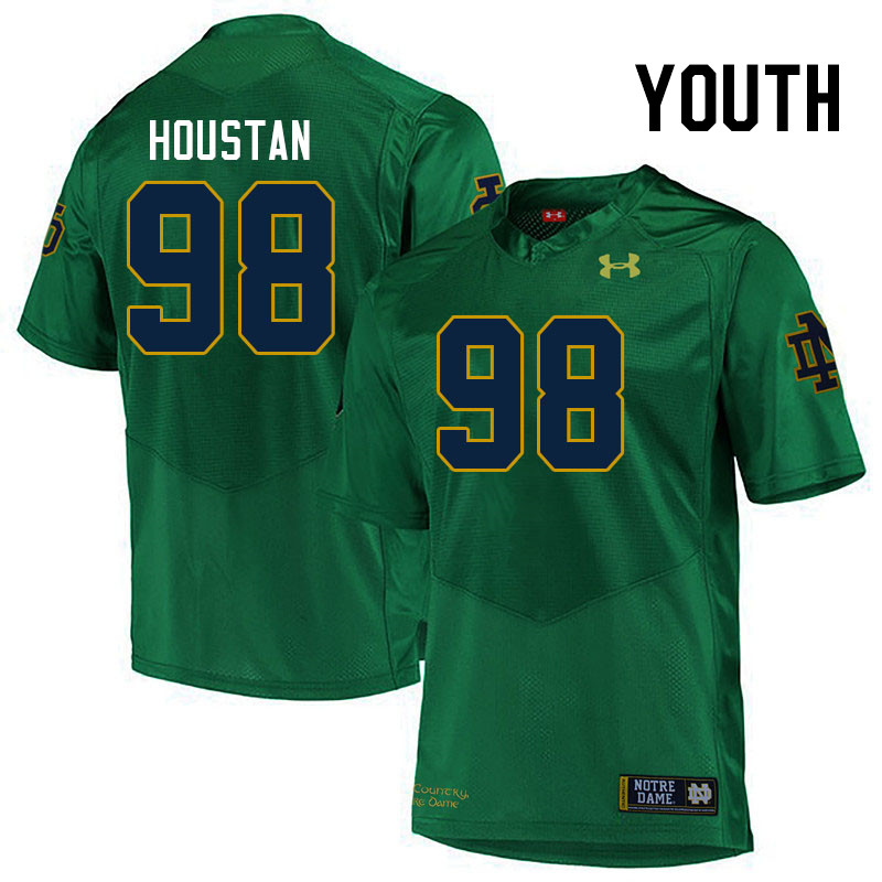 Youth #98 Devan Houstan Notre Dame Fighting Irish College Football Jerseys Stitched-Green